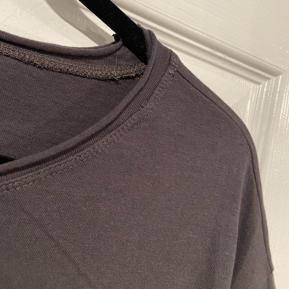 NWOT Madewell Size XS Charcoal Gray Short Sleeve Crew Split Hem Pocket Tee Shirt - Picture 6 of 11